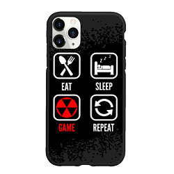 Чехол iPhone 11 Pro матовый Eat, sleep, Fallout, repeat