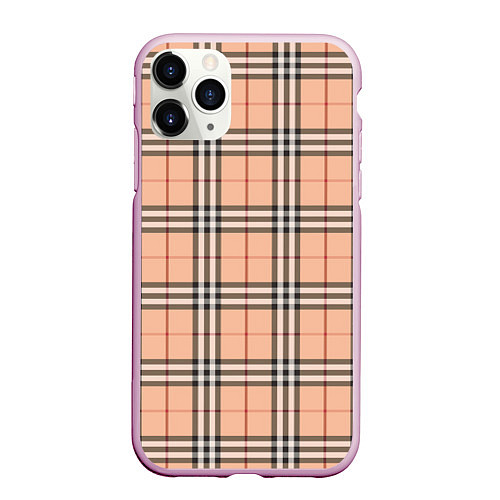 Чехол iPhone 11 Pro матовый Королевский тартан / 3D-Розовый – фото 1