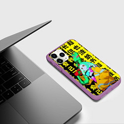 Чехол iPhone 11 Pro матовый Ребекка с ружьем - Киберпанк аниме, цвет: 3D-фиолетовый — фото 2