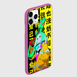 Чехол iPhone 11 Pro матовый Ребекка с ружьем - Киберпанк аниме, цвет: 3D-фиолетовый — фото 2