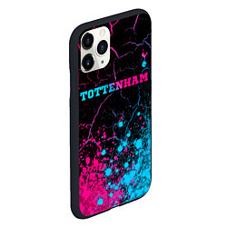 Чехол iPhone 11 Pro матовый Tottenham - neon gradient: символ сверху, цвет: 3D-черный — фото 2