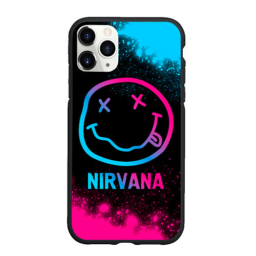 Чехол iPhone 11 Pro матовый Nirvana - neon gradient / 3D-Черный – фото 1