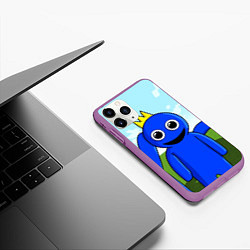 Чехол iPhone 11 Pro матовый Blue: Rainbow Friends, цвет: 3D-фиолетовый — фото 2