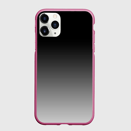Чехол iPhone 11 Pro матовый Серый градиент / 3D-Малиновый – фото 1