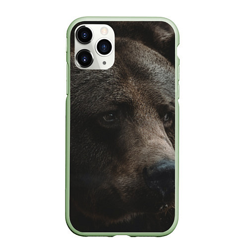 Чехол iPhone 11 Pro матовый Медведь / 3D-Салатовый – фото 1