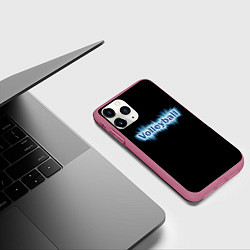 Чехол iPhone 11 Pro матовый Любителю волейбола, цвет: 3D-малиновый — фото 2