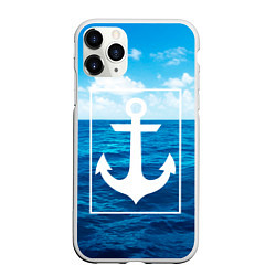 Чехол iPhone 11 Pro матовый Anchor - marine theme