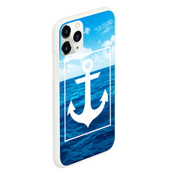 Чехол iPhone 11 Pro матовый Anchor - marine theme, цвет: 3D-белый — фото 2