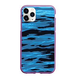 Чехол iPhone 11 Pro матовый Волны Камуфляж, цвет: 3D-фиолетовый