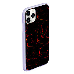 Чехол iPhone 11 Pro матовый Текстура лавы, цвет: 3D-светло-сиреневый — фото 2