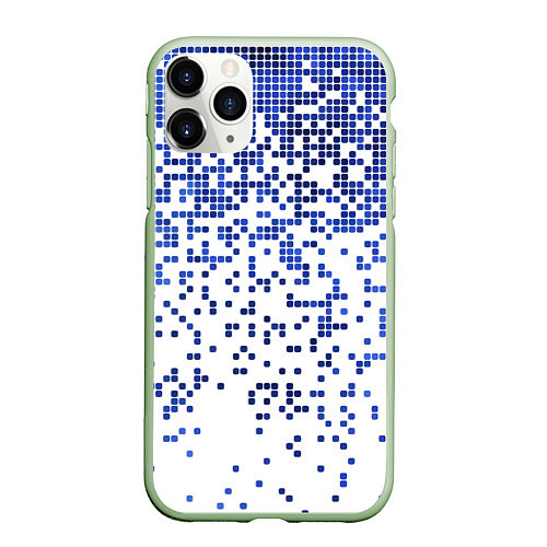 Чехол iPhone 11 Pro матовый Пиксельный минималистический паттерн / 3D-Салатовый – фото 1