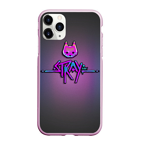 Чехол iPhone 11 Pro матовый Stray logo neon / 3D-Розовый – фото 1