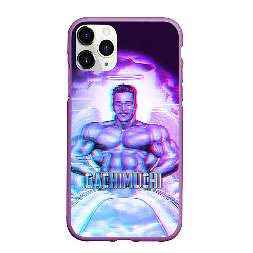 Чехол iPhone 11 Pro матовый Billie Herrington: Gachimuchi / 3D-Фиолетовый – фото 1