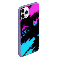 Чехол iPhone 11 Pro матовый Stray neon, цвет: 3D-серый — фото 2