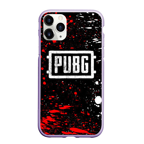 Чехол iPhone 11 Pro матовый PUBG white grunge / 3D-Светло-сиреневый – фото 1