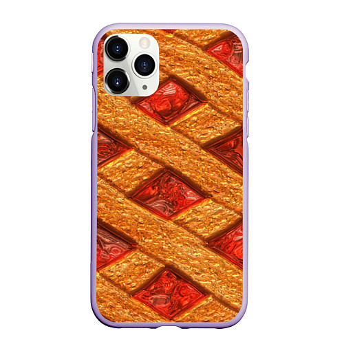 Чехол iPhone 11 Pro матовый Сладкий вишневый пирог / 3D-Светло-сиреневый – фото 1