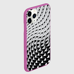 Чехол iPhone 11 Pro матовый Металлическая абстрактная броня, цвет: 3D-фиолетовый — фото 2