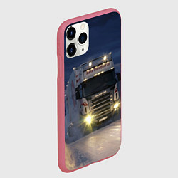 Чехол iPhone 11 Pro матовый Для фуры Scania нет преград, цвет: 3D-малиновый — фото 2