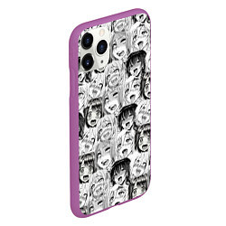 Чехол iPhone 11 Pro матовый Разные девушки Ахегао, цвет: 3D-фиолетовый — фото 2