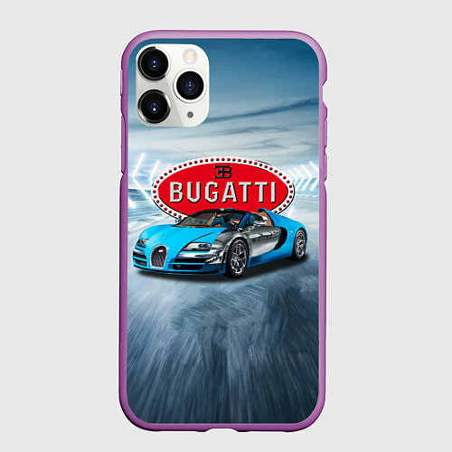 Чехол iPhone 11 Pro матовый Бугатти - мощь, престиж, мечта! / 3D-Фиолетовый – фото 1