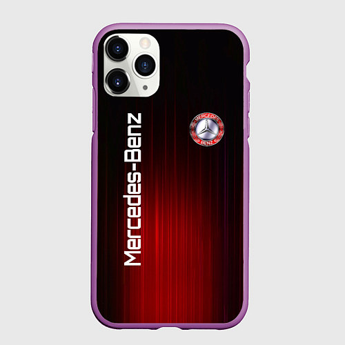 Чехол iPhone 11 Pro матовый Mercedes-Benz art / 3D-Фиолетовый – фото 1