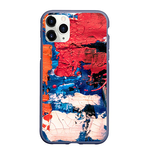 Чехол iPhone 11 Pro матовый Текстура из красок / 3D-Серый – фото 1
