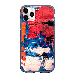 Чехол iPhone 11 Pro матовый Текстура из красок, цвет: 3D-серый