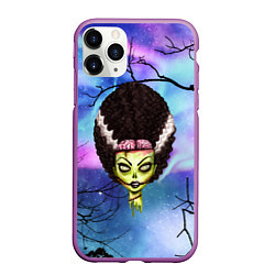 Чехол iPhone 11 Pro матовый Девушка - зомби, цвет: 3D-фиолетовый