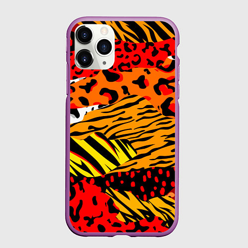 Чехол iPhone 11 Pro матовый Абстрактный узор / 3D-Фиолетовый – фото 1