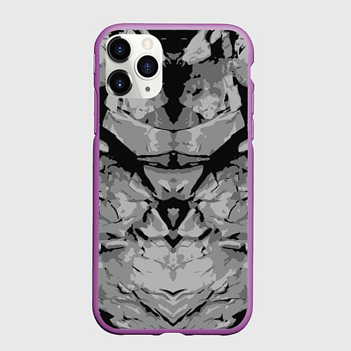 Чехол iPhone 11 Pro матовый Каменный страж / 3D-Фиолетовый – фото 1