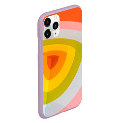 Чехол iPhone 11 Pro матовый Красно-жёлто-оранжевый паттерн, цвет: 3D-сиреневый — фото 2