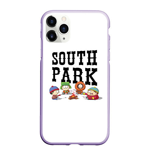 Чехол iPhone 11 Pro матовый South park кострёр / 3D-Светло-сиреневый – фото 1