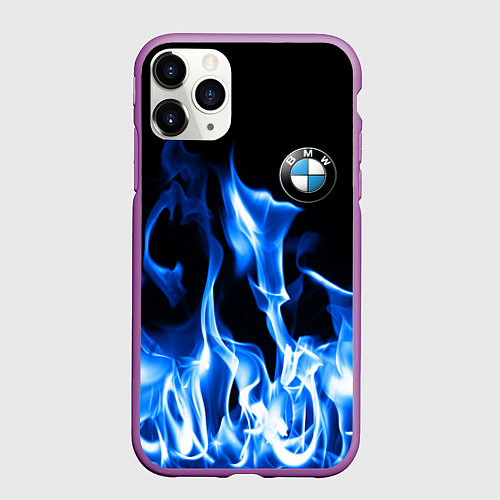 Чехол iPhone 11 Pro матовый BMW fire / 3D-Фиолетовый – фото 1