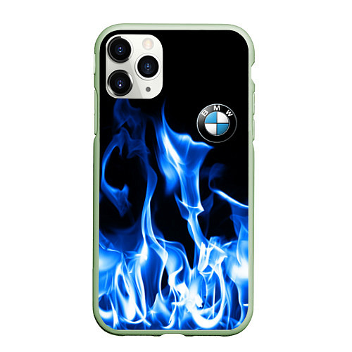 Чехол iPhone 11 Pro матовый BMW fire / 3D-Салатовый – фото 1