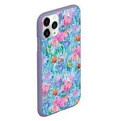 Чехол iPhone 11 Pro матовый Цветущий луг абстракция акварель, цвет: 3D-серый — фото 2