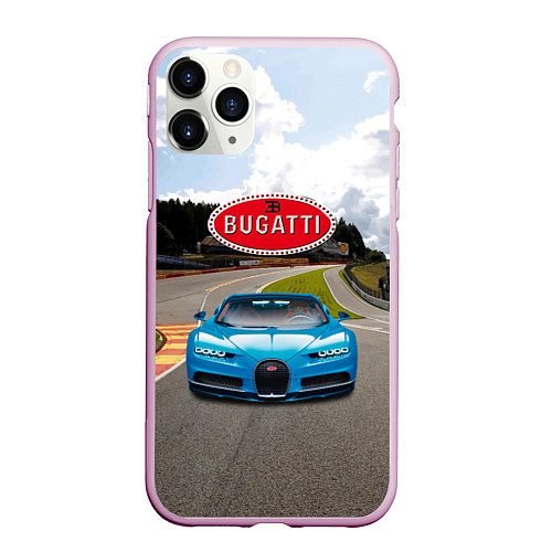 Чехол iPhone 11 Pro матовый Bugatti - motorsport - гоночная трасса / 3D-Розовый – фото 1