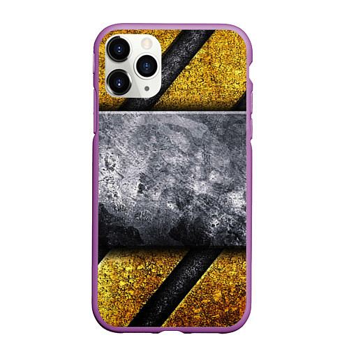 Чехол iPhone 11 Pro матовый Сигнал опасности / 3D-Фиолетовый – фото 1