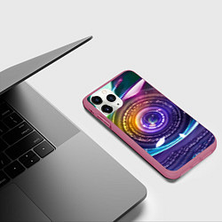 Чехол iPhone 11 Pro матовый Глаз Вселенной, цвет: 3D-малиновый — фото 2
