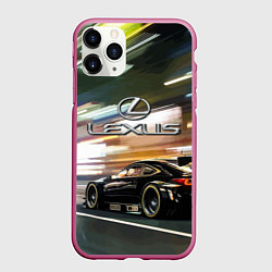 Чехол iPhone 11 Pro матовый Lexus - скорость режим, цвет: 3D-малиновый