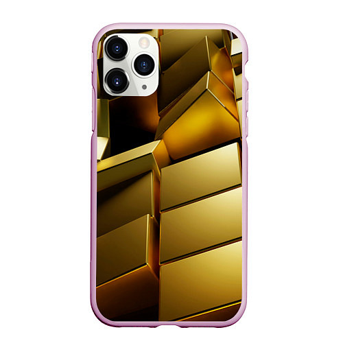 Чехол iPhone 11 Pro матовый Золото / 3D-Розовый – фото 1