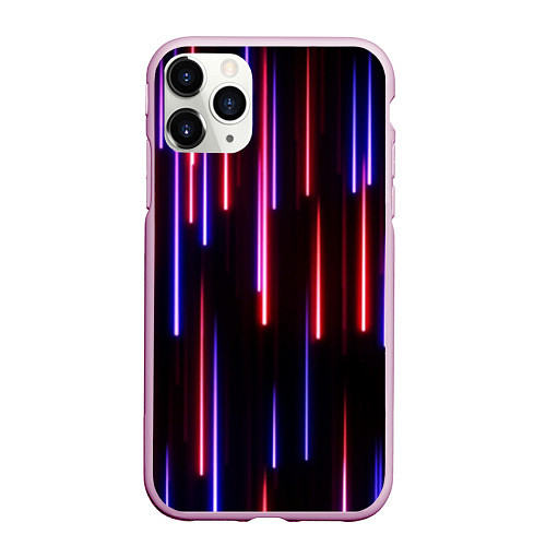 Чехол iPhone 11 Pro матовый Метеоритный дождь / 3D-Розовый – фото 1