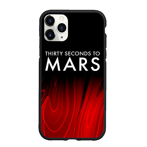 Чехол iPhone 11 Pro матовый Thirty Seconds to Mars red plasma / 3D-Черный – фото 1