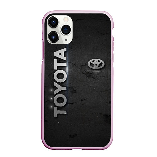 Чехол iPhone 11 Pro матовый Toyota cracks / 3D-Розовый – фото 1