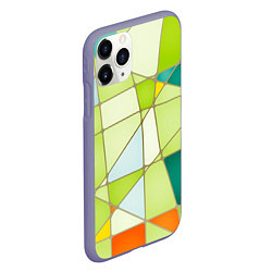 Чехол iPhone 11 Pro матовый Абстрактный салатовый стеклянный паттерн, цвет: 3D-серый — фото 2