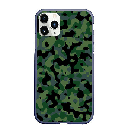 Чехол iPhone 11 Pro матовый Камуфляж WW2 Tropics Verdant / 3D-Серый – фото 1