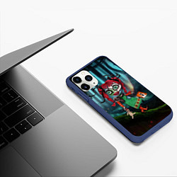 Чехол iPhone 11 Pro матовый Страшная кукла, цвет: 3D-тёмно-синий — фото 2