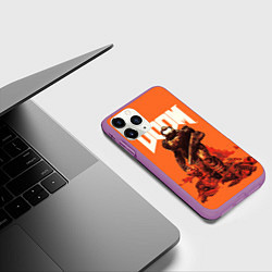 Чехол iPhone 11 Pro матовый DOOM - Doomguy, цвет: 3D-фиолетовый — фото 2