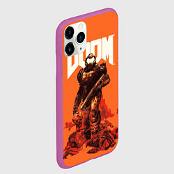Чехол iPhone 11 Pro матовый DOOM - Doomguy, цвет: 3D-фиолетовый — фото 2