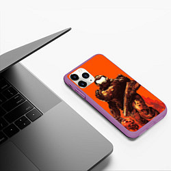 Чехол iPhone 11 Pro матовый Думгай с головой - Doom, цвет: 3D-фиолетовый — фото 2