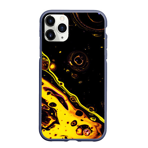 Чехол iPhone 11 Pro матовый Золотая вода / 3D-Серый – фото 1